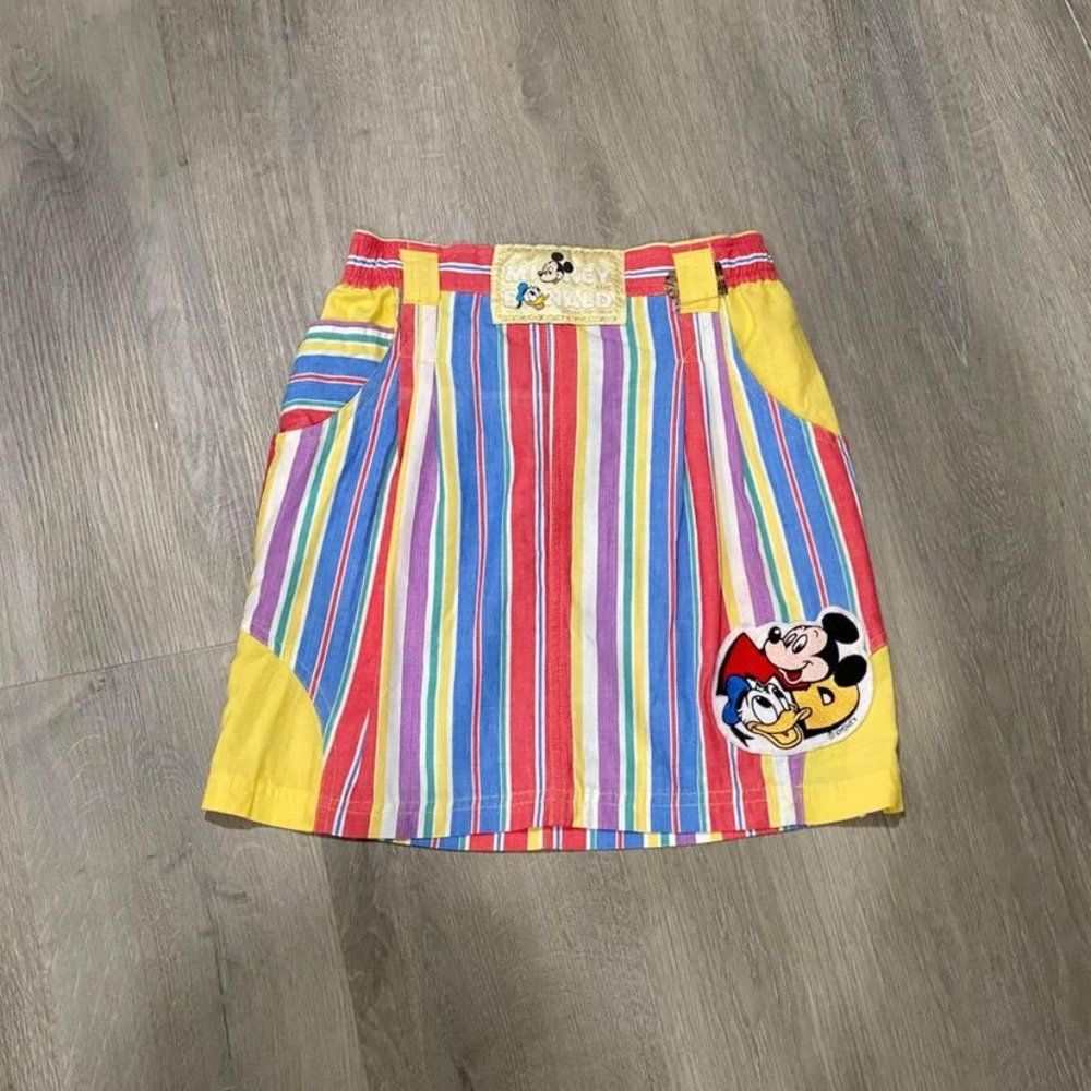 VINTAGE From the 80’s! Girl’s Mickey & Donald Yellow/Red/Blue Skirt